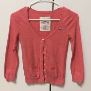 Hollister peach light weight button up cardigan!!